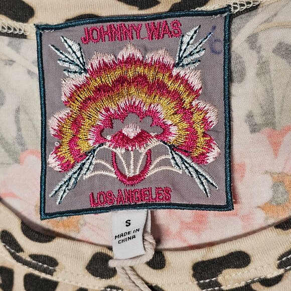 Johnny Was Cheetah Puff Sleeve Top Blouse Women Size S Floral - Picture 6 of 14